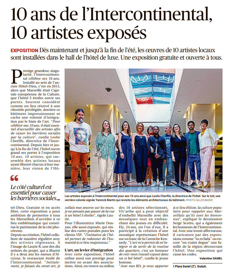 article presse artiste Marseille