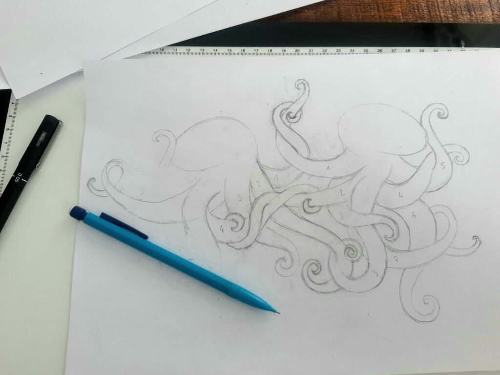 dessins volutes faire-part