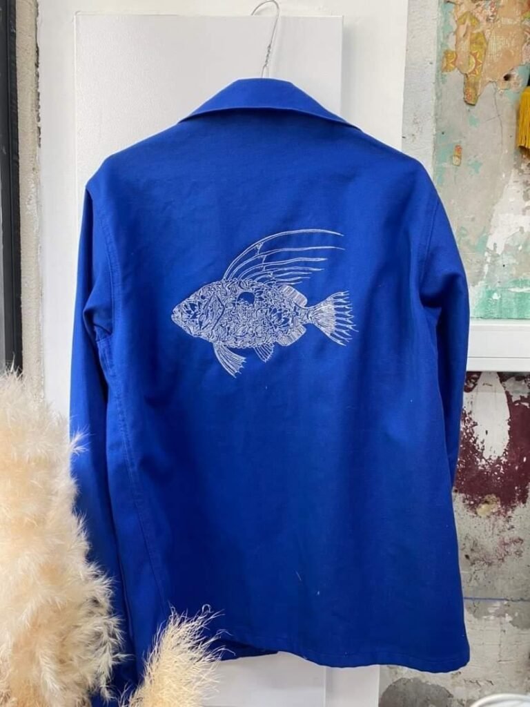 veste brodée dessin poisson la French Pique